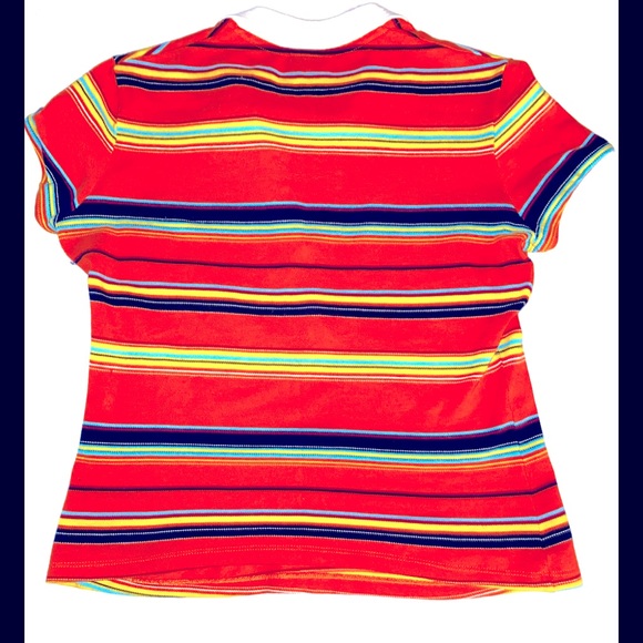 VINTAGE D&G POLO  
DOLCE GABBANA 
SIZE 40 ITALY STRIPED MULTI - Picture 3 of 11